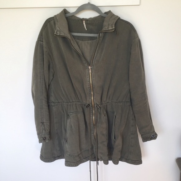Free People Military Jacket with Cinch Waist - Picture 2 of 7
